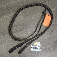 Braided Reins *fair, dry, stiff, v.scraped & faded, broken keeper, clean & residue
