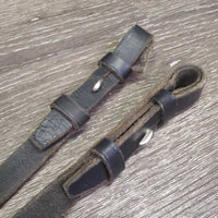 Braided Reins *fair, dry, stiff, v.scraped & faded, broken keeper, clean & residue
