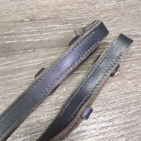Braided Reins *fair, dry, stiff, v.scraped & faded, broken keeper, clean & residue
