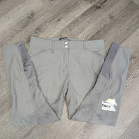 Full Seat Sticky Breeches *gc, pills, rubs, stains, seat: v.rubbed & pilly, unstitched seam, older, puckered, curled waist
