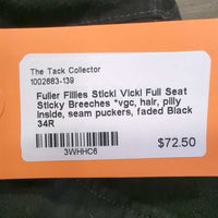 Full Seat Sticky Breeches *vgc, hair, pilly inside, seam puckers, faded
