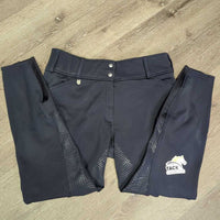 Winter Full Seat Sticky Fleece Lined Breeches *gc, clean, clumpy, seam puckers, faded? mnr hair, stretched/pulled spots
