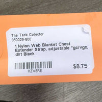 1 Nylon Web Blanket Chest Extender Strap, adjustable *gc/vgc, dirt
