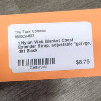 1 Nylon Web Blanket Chest Extender Strap, adjustable *gc/vgc, dirt
