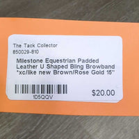 Padded Leather U Shaped Bling Browband *xc/like new
