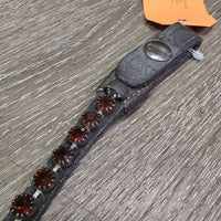 Narrow Snap On Leather "U" Shaped Bling Browband *vgc, mnr film
