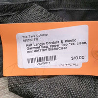 Half Length Cordura & Plastic Garment Bag, zipper Top *xc, clean, mnr dirt?film
