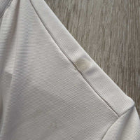 SS Polo Show Shirt, 1/2 Snap up, snap collar, embroidery, bling *gc, curled cuffs, v.rubbed & pilly lining, mnr stains, puckers & snags, dingy
