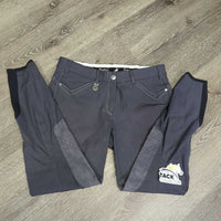 Euro Seat Breeches *gc, cut tag, seam puckers, stains, dirt?, puckers, pilly inside, older
