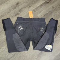 Euro Seat Breeches *gc, cut tag, seam puckers, stains, dirt?, puckers, pilly inside, older
