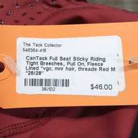 Full Seat Sticky Riding Tight Breeches., Pull On, Fleece Lined *vgc, mnr hair, threads
