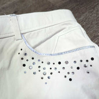 Euro Seat Sticky Breeches, bling *gc, mnr stains, dingy, seam puckers, discolored seat & legs
