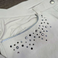 Euro Seat Sticky Breeches, bling *gc, mnr stains, dingy, seam puckers, discolored seat & legs
