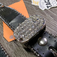 Leather Belt, Horseshoe Blling, Bling Belt Buckles *xc/gc, clean, rubs, mnr creases & missing bling

