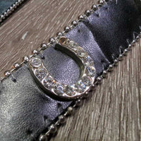 Leather Belt, Horseshoe Blling, Bling Belt Buckles *xc/gc, clean, rubs, mnr creases & missing bling
