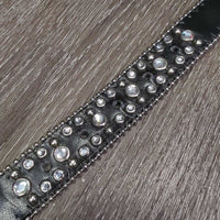 Leather Belt, Horseshoe Blling, Bling Belt Buckles *xc/gc, clean, rubs, mnr creases & missing bling
