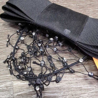 Bow Hair Net, bling, barette *vgc, mnr dirt?stain
