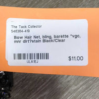 Bow Hair Net, bling, barette *vgc, mnr dirt?stain
