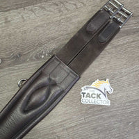 FS Padded Leather Girth, 2x els, x3 d rings *xc/vgc, vmnr hair, rubs, stains
