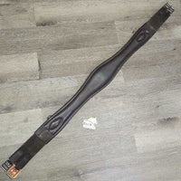 FS Padded Leather Girth, 2x els, x3 d rings *xc/vgc, vmnr hair, rubs, stains
