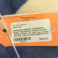 "Competition Sheet" NewMarket Fleece Keyhole Quarter Sheet, tail, bag *vgc, clean, mnr hair, rubs & stains
