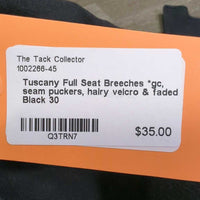 Full Seat Breeches *gc, seam puckers, hairy velcro & faded
