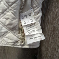 Light Quilt Vest, Zipper *gc, puckers, threads, mnr unstitched seam, loose lining, edge stains
