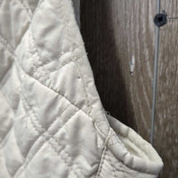 Light Quilt Vest, Zipper *gc, puckers, threads, mnr unstitched seam, loose lining, edge stains
