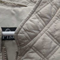 Light Quilt Vest, Zipper *gc, puckers, threads, mnr unstitched seam, loose lining, edge stains
