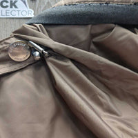 Light Rain Jacket, Collar Hood *gc, clean, NO wpf, peeled & cracking edges, stain
