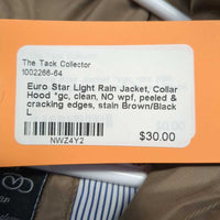 Light Rain Jacket, Collar Hood *gc, clean, NO wpf, peeled & cracking edges, stain
