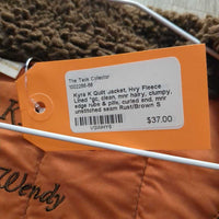Quilt Jacket, Hvy Fleece Lined *gc, clean, mnr hairy, clumpy, edge rubs & pills, curled end, mnr unstitched seam

