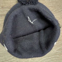 Knit Toque, Pomm Pomm "Equestrian" *gc, hairy, faded, rubs, pills
