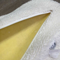 Fleece Half Pad, foam insert *gc, older, mnr rubs, dirt, clumpy, hair, tear, pills, threads, dingy
