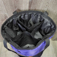 Round Nylon Grooming Tote Bag *vgc/gc, clean, mnr lining tears, threads, fraying edges
