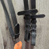 Rsd Bridle, Buckles, Cotton Web Notch Reins *vgc, clean, mnr creases, residue, dents & edge rubs, tight keeper
