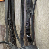 Rsd Bridle, Buckles, Cotton Web Notch Reins *vgc, clean, mnr creases, residue, dents & edge rubs, tight keeper
