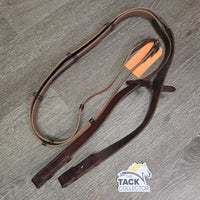 Wide Thick Soft Cotton Web Reins, Finger Stoppers *vgc/gc, mnr dirt, faded & stained edges, dry & cracking
