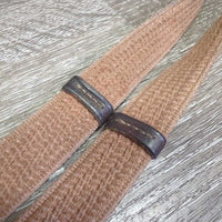 Wide Thick Soft Cotton Web Reins, Finger Stoppers *vgc/gc, mnr dirt, faded & stained edges, dry & cracking
