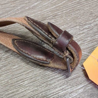 Wide Thick Soft Cotton Web Reins, Finger Stoppers *vgc/gc, mnr dirt, faded & stained edges, dry & cracking
