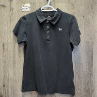 SS Polo Shirt , 1/4 Button Up *vgc, mnr seam puckers, hair & faded
