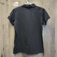 SS Polo Shirt , 1/4 Button Up *vgc, mnr seam puckers, hair & faded
