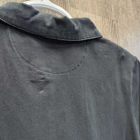 SS Polo Shirt , 1/4 Button Up *vgc, mnr seam puckers, hair & faded
