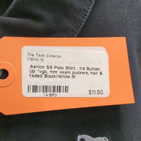 SS Polo Shirt , 1/4 Button Up *vgc, mnr seam puckers, hair & faded
