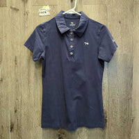 SS Polo Shirt , 1/4 Button Up *vgc, mnr seam puckers, hair & faded
