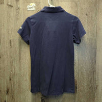SS Polo Shirt , 1/4 Button Up *vgc, mnr seam puckers, hair & faded
