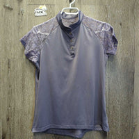 SS Show Shirt, 1/4 Button Up, Lace Sleeves & Back *xc
