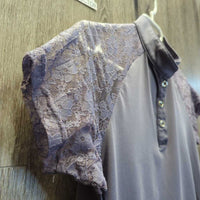 SS Show Shirt, 1/4 Button Up, Lace Sleeves & Back *xc
