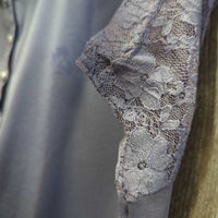 SS Show Shirt, 1/4 Button Up, Lace Sleeves & Back *xc
