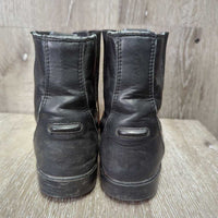 JUNIORS Paddock Boots, zips *gc/fair, clean, folded & creased toes, faded, lining rubs & pills, older, rundown heels
